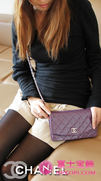 シャネル CHANEL クラシック エナメル ショルダーバッグ パープル A33814AZWRW